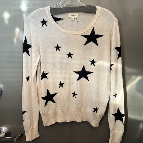 L'Agence cream stars sweater M - Picture 3 of 6